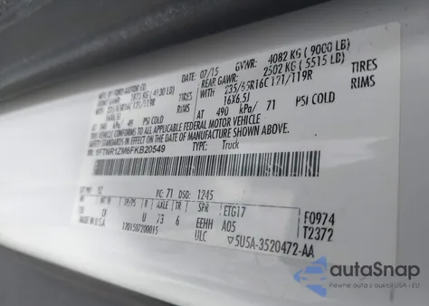 2015 Ford Transit-250 из США, поврежденный, VIN 1FTNR1ZM6FKB20549